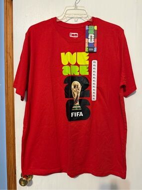FIFA WE ARE T-Shirt, Red XL Soccer World Cup Graphic Tee